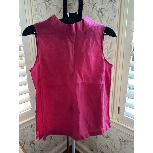 Talbots Pink Irish Linen Mock Neck Sleeveless Shirt Size 10 Vintage - Picture 1 of 6